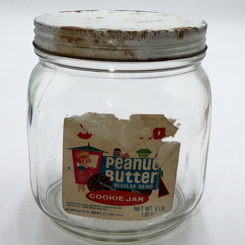 VTG Sultana Peanut Butter Train Paper LAbel Net Weight 4 Pounds Glass Jar A & P